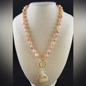 Elegant Handmade Beaded Necklace with Pendant